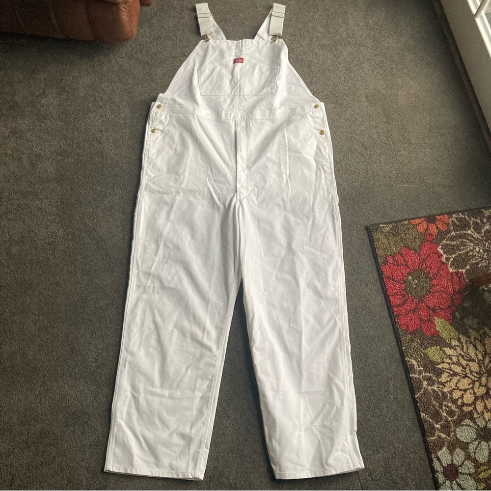 Dickies | White Denim Unisex Painters Overalls